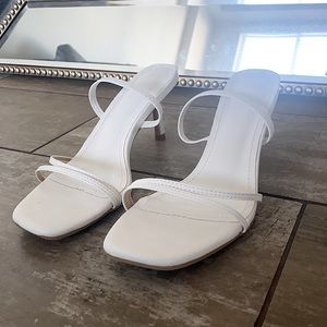 White kitten heels